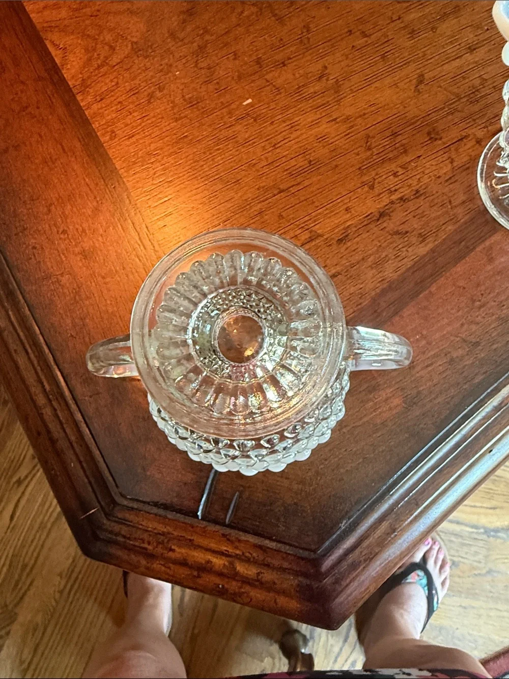 Vintage Moonstone Hobnail Creamer and Sugar Set